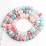 5*8mm Angelite Pink Morganite Spacer Rondelle Loose Stone Beads 15'' Strand