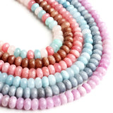 5*8mm Angelite Pink Morganite Spacer Rondelle Loose Stone Beads 15'' Strand