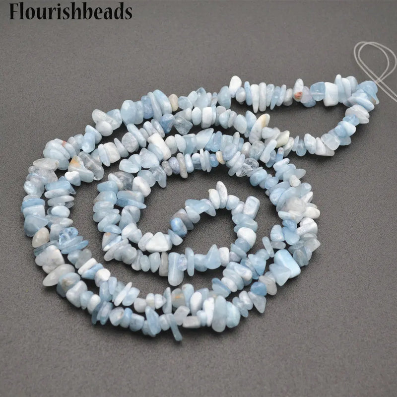 5~8mm Aquamarine Stone Chips Loose Beads