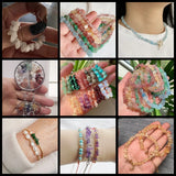 Rose Quartz Moonstone Chip Gravel Stone Beads Crystal Healing DIY Jewelry