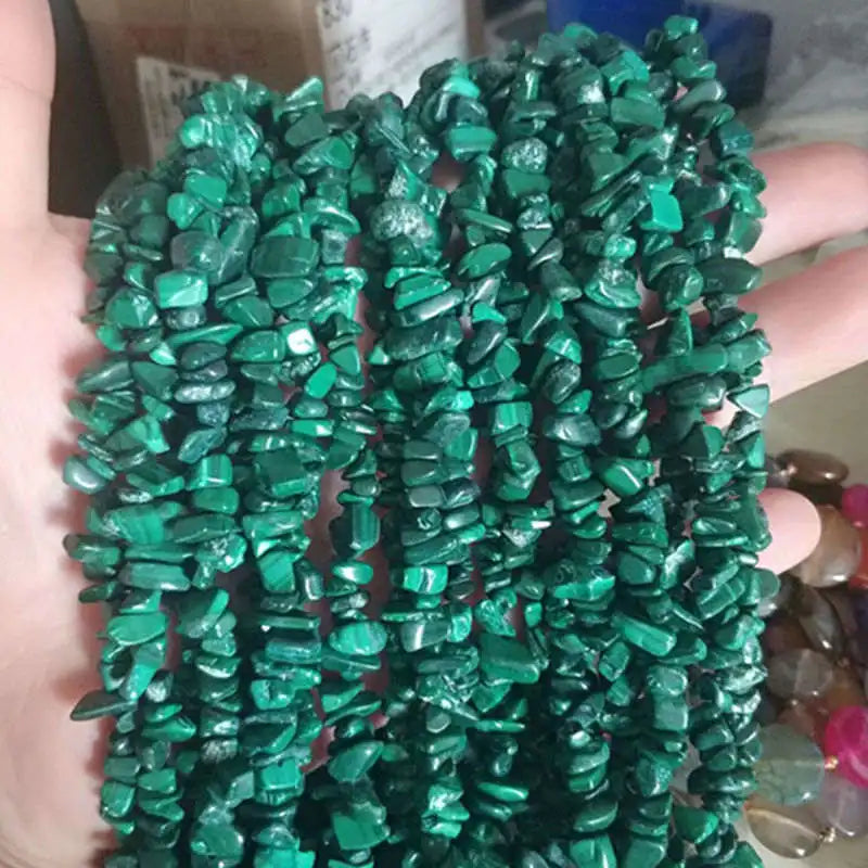 Natural Malachite Freeform Gravel Loose Beads Strand Jewelry Making