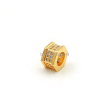Micro Pave Clear CZ Hexagon Spacer Beads for DIY Bracelets or Necklaces