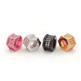 Micro Pave Clear CZ Hexagon Spacer Beads for DIY Bracelets or Necklaces