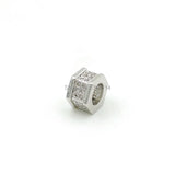 Micro Pave Clear CZ Hexagon Spacer Beads for DIY Bracelets or Necklaces