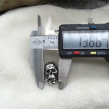 316L Stainless Steel Big Skull Bead for Charm Leather Bracelet DIY
