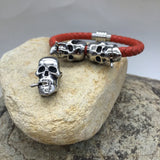 316L Stainless Steel Big Skull Bead for Charm Leather Bracelet DIY