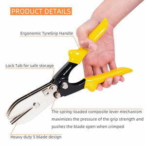 5-Blade Sheet Metal Crimper for Stove Pipe Duct HVAC Gutter Tool