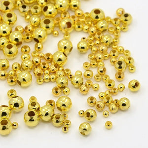 5 Boxes Iron Metal Round Beads for Jewelry Making Crafts