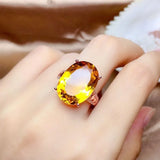 5 Carats Citrine Gemstone Diamond Crown Pendant Necklace 18k Rose Filled