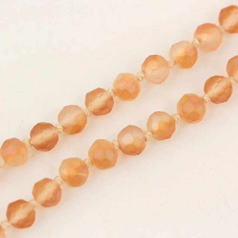 Boho Beach Long Necklace Coin Glass Bead Chains PD-09