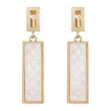 Korea Geometric Square Clip-on Earrings Golden Colorful Resin Ear Clips