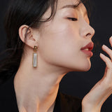 Korea Geometric Square Clip-on Earrings Golden Colorful Resin Ear Clips