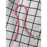 Pink Crystal Quartz Red Garnet Beaded Necklace for Women Jewelry Gift