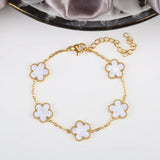 Stainless Steel Acrylic Flower Bracelet for Women