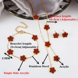 Stainless Steel Acrylic Flower Bracelet for Women