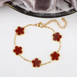 Stainless Steel Acrylic Flower Bracelet for Women