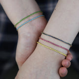 2mm Rainbow Cz Bracelets Colorful Cz Tennis Chain Jewelry
