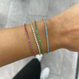 2mm Rainbow Cz Bracelets Colorful Cz Tennis Chain Jewelry