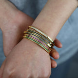 Colorful CZ Open Cuff Bangle for Women
