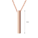 Personalized Engraved Name Date Necklace Stainless Steel Coordinates Text