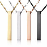 Personalized Engraved Name Date Necklace Stainless Steel Coordinates Text