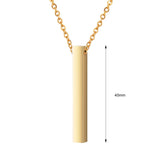 Personalized Engraved Name Date Necklace Stainless Steel Coordinates Text