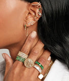 925 Sterling Silver Ear Cuff Earring Micro Pave Round Cz Circle Minimal Jewelry