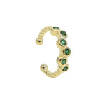 925 Sterling Silver Ear Cuff Earring Micro Pave Round Cz Circle Minimal Jewelry