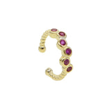 925 Sterling Silver Ear Cuff Earring with Cz Circle