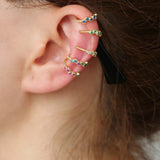925 Sterling Silver Ear Cuff Earring with Cz Circle