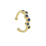 925 Sterling Silver Ear Cuff Earring Micro Pave Round Cz Circle Minimal Jewelry