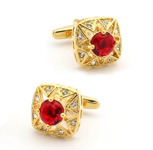 Men's Crystal Cuff Links in 5 Colors
