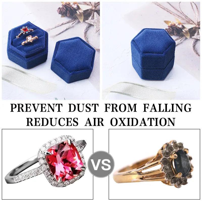 Small Velvet Jewelry Box Double Rings Storage Box Accessories Case