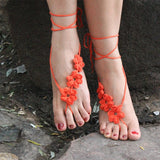 Ivory Crochet Wedding Barefoot Sandals Foot Jewelry