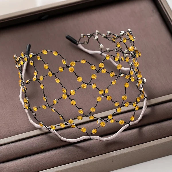 Crystal Headbands Wedding Hair Accessories Mesh Tiaras Hairbands Women Ornaments