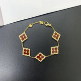 Zicorn Clover Enamel Shell Clavicle Chain Bracelet