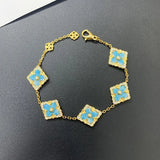 Zicorn Clover Enamel Shell Clavicle Chain Bracelet