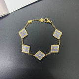 Zicorn Clover Enamel Shell Clavicle Chain Bracelet