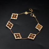 Zicorn Clover Enamel Shell Clavicle Chain Bracelet