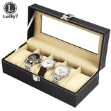 5 Grids Watch Box PU Leather Watch Organizer Box Durable