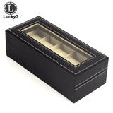 5 Grids Watch Box PU Leather Watch Organizer Box Durable