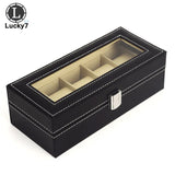 5 Grids Watch Box PU Leather Watch Organizer Box Durable
