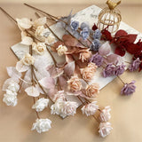 5 Heads Roses Branch Wedding Flower Arrangement Artificial Bouquet