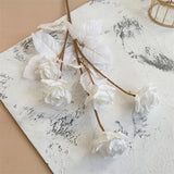 5 Heads Roses Branch Wedding Flower Arrangement Artificial Bouquet