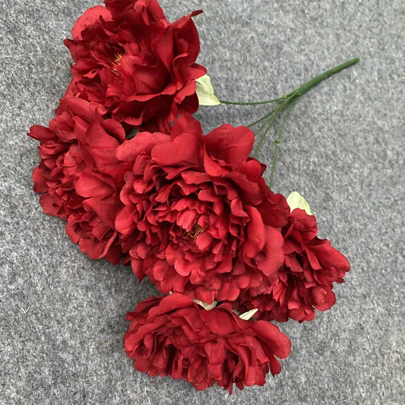 5 Artificial Peony Flower Heads Wedding Party Christmas DIY Decor