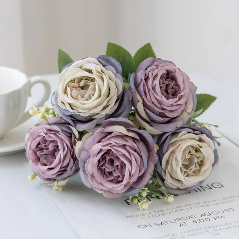5 Peony Artificial Flowers for Home Floral Decoration DIY