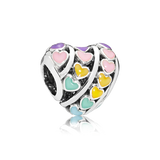5 Heart Charms Safety Buckle Bead Charm Collection