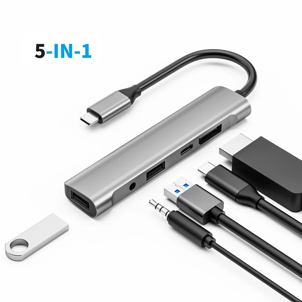 4K@60Hz DisplayPort USB-C Hub 60W PD Docking Station