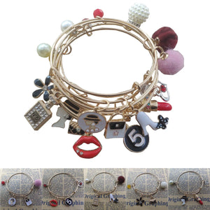 Adjustable Beauty Girl Women Sea Ins Style Charms Bangle Bracelets