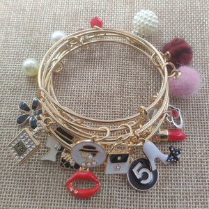 Adjustable Beauty Girl Women Sea Ins Style Charms Bangle Bracelets